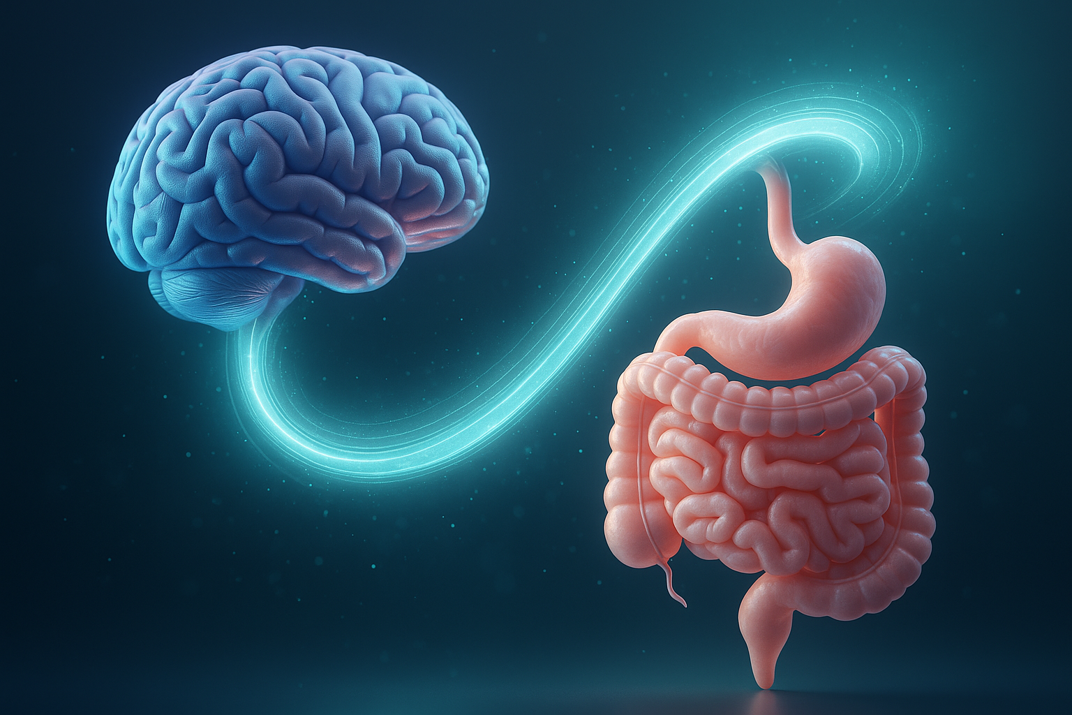 Scientific diagram showing the gut-brain axis and bidirectional communication