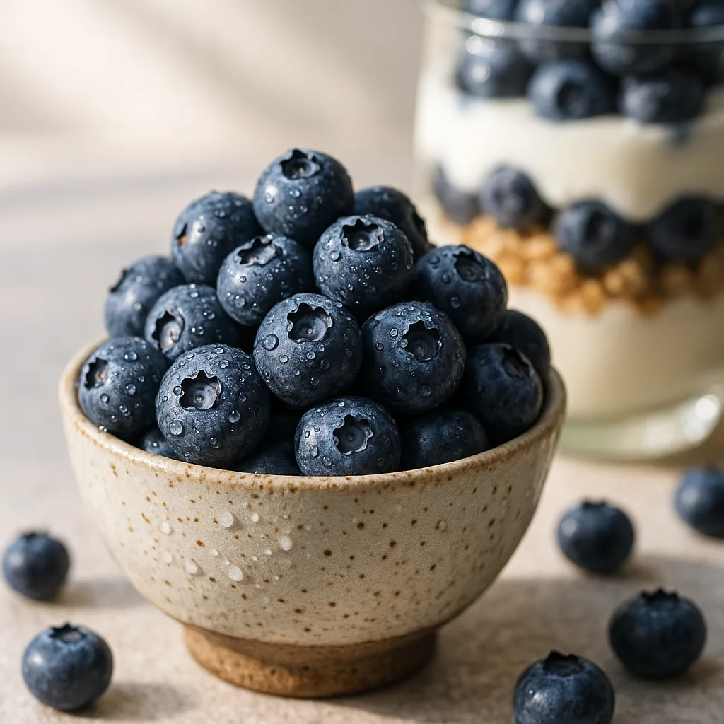 Fresh blueberries in bowl
