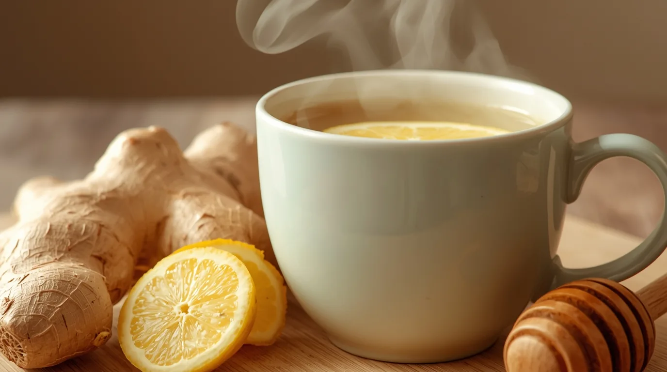 Fresh ginger root and sliced ginger